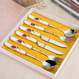 韩式西餐餐具套装牛排刀叉二件套不锈钢西餐刀叉勺三件套礼盒装