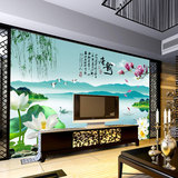 现代中式立体墙纸电视背景墙大型壁画客厅无纺布壁纸富贵竹唐韵
