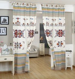 韩版田园风格成品窗帘 棉麻材质 环保印花 新款热卖头布料 纯棉
