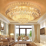 客厅大灯欧式大气豪华金色吊灯圆形大厅餐厅卧室变色水晶吸顶灯具