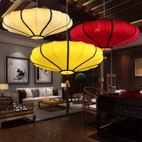 丽江客栈卧室灯具 中式布艺吊灯餐厅饭厅创意简约仿古灯笼 中国风