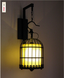 铁艺鸟笼壁灯创意餐厅灯具复古中式过道灯酒店茶楼走廊壁灯楼梯灯