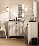 简约现代实木橡木大理石台面台下盆落地式卫生间浴室柜洗手盆卫浴