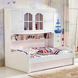 韩式儿童床衣柜床组合床高低子母双层床 男女孩双层多功能储物床