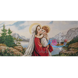 天主教圣物圣像棉织布画像/基督教/圣母抱耶稣57号图/欧式风格