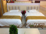 快捷酒店宾馆旅馆公寓双单人床标间直板软包床头柜靠板 家具定制