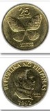 小火柴硬币  菲律宾 25分 1992年小版蝴蝶 17mm铜币 km241.2