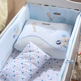 婴儿床上用品套件纯棉婴儿床床品床围秋冬宝宝床围全棉七件套床品