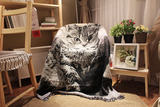 外贸沙发垫皮沙发靠背巾全棉沙发毯布艺挂毯壁毯盖巾简约黑白猫咪