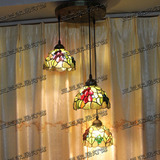 欧式复古艺术简约风格餐厅客厅咖啡厅吧台西餐厅艺术玻璃三连吊灯