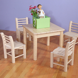 儿童小桌子椅子组合学习桌写字台小学生书桌幼儿园松木实木书台