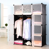 简易布艺衣柜塑料自由组合组装收纳柜衣橱儿童折叠布衣服柜子