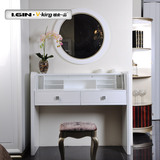 欧式田园白色化妆桌镜子现代简约卧室实木组合家具创意梳妆储物台