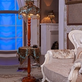 落地灯 布艺落地灯带小桌茶几杆卧室床头 客厅装饰奢华 欧式