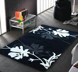 新西兰进口羊毛地毯贵宾室会客厅办公室婚房欧式花朵黑蓝色地毯