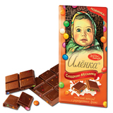 俄罗斯爱莲巧七彩糖豆夹心巧克力可可脂 大头娃娃夹心巧克力100克