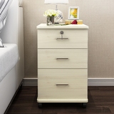 床头柜简约现代卧室收纳文件柜子创意小置物柜储物柜斗柜白色组装