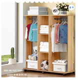 木头陆宜家简易衣柜 韩式创意木质移动衣柜简约衣橱板式儿童衣柜