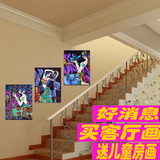 云南民族风装饰无框壁画人物画客厅沙发背景墙画楼梯卧室水晶挂画