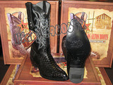 美国代购 男 牛仔靴子LOS ALTOS 洛斯阿尔托斯 黑色蛇皮西部风