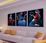 云南民族风人物画客厅墙画卧室餐厅背景壁画挂画抽象无框画