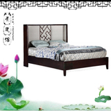 新中式床禅意简约双人床明清古典家具床酒店宾馆标准间床家具