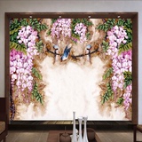 新中式古典壁纸3D客厅卧室电视背景墙纸欧式复古花鸟无缝大型壁画
