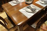 实木餐桌椅 纯榆木餐桌一桌四六椅长方形饭桌子中式家具超水曲柳