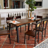 美式铁艺复古快餐桌饭店餐桌小户型餐桌椅组合6人现代简约咖啡桌