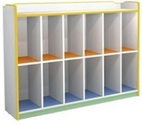 幼儿园书包柜 儿童玩具整理柜 教具柜 储物柜 置物架 12格书包架