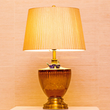 中式台灯卧室床头全铜欧式奢华简约陶瓷台灯美式客厅现代装饰台灯