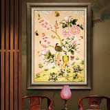 雅饰美式现代中式客厅餐厅玄关书房装饰画高档有框画壁画竖版挂画