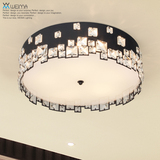 维玛 现代简约水晶LED吸顶灯饰黑白创意圆形大气客厅餐厅卧室灯具