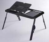 多功能便携式床上用笔记本电脑桌可折叠懒人桌子带散热器平板支架