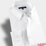 职业门 衬衣男长袖时尚 英伦纯色修身韩版薄款商务休闲男装白衬衫