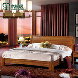 木桐居现代简约田园床中式橡木家具卧室实木床1.5床1.8米双人床