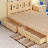 栏定制原木1.2米儿童床实木松木床小床男孩女孩婴儿床单人床带护