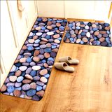 加长超薄厨房脚垫防滑垫门垫厅浴室地垫卧室地毯定制鹅卵石3D石头