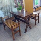 美式复古家具铁艺组装实木餐桌茶几书桌会议桌长凳餐厅桌花园桌椅