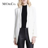 MO&Co.秋季款长袖拉链口袋西装女 欧美风时尚个性可拆领外套moco
