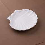镁质白瓷 酒店用品 陶瓷餐具批发 盘子 纯白 厂家直销 贝壳盘