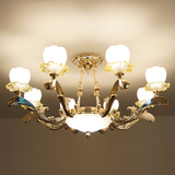 新款奢华金色吸顶灯客厅欧式锌合金水晶吊灯卧室灯低楼层水晶灯具