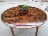 定制碳化实木大圆桌椅组合 餐厅桌椅套件 农家乐实木餐厅桌椅特价