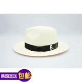 韩国正品潮牌代购Bowller PAPER FEDORA乳白6月新款绅士草帽礼帽