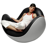 白玻璃钢树脂纤维鸡蛋壳懒人午休沙发椅 不倒翁 胎盘造型摇摇椅PU