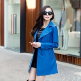 2016韩版新款中年女装皮衣女pu皮外套修身显瘦中长款风衣皮夹克秋