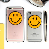 韩国创意毛毛笑脸iphone6手机壳4.7硅胶套卡通微笑苹果6s新款镜面