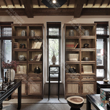 新中式水曲柳书柜展示柜储物柜现代中式多宝阁工厂定制