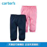 Carter's2条装粉色海军蓝长裤糖果色新生儿全棉女婴儿童装126G380