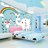 大型可爱小象儿童房卧室客厅背景墙壁纸立体温馨个性时尚墙纸壁画